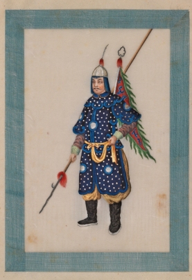 vidua Un guerriero, anonimo pittore cinese 1827-1829, acquerello